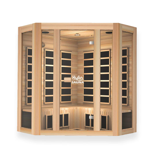 Kylin L-shaped Corner Carbon Far Infrared Sauna Room 4 person